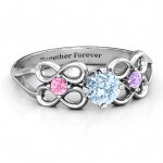 Personalised Quad Infinity Ring with Centre stone and Dual Accent Ring - Handcrafted By Name My Rings™