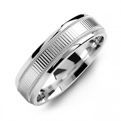 Personalised Ridged Men's Ring with Milgrain Edges - Handcrafted By Name My Rings™