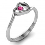 Personalised Single Heart Bypass Ring - Handcrafted By Name My Rings™