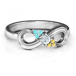 Personalised Solitaire Infinity Ring with Accents - Handcrafted By Name My Rings™