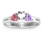 Personalised Sparkling Sweethearts TwoStone Ring - Handcrafted By Name My Rings™