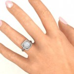 Personalised Splendid Double Halo Princess Ring - Handcrafted By Name My Rings™