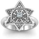 Personalised Star of David with Filigree Ring - Handcrafted By Name My Rings™