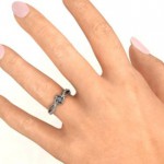 Personalised Espiral Princess cut Ring with Accents - Handcrafted By Name My Rings™