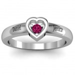 Personalised Solitaire Heart Ring - Handcrafted By Name My Rings™