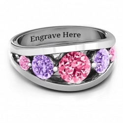 Personalised 5 Stone Split Shank Ring - Handcrafted By Name My Rings™