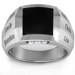 Personalised Engravable Statement 6Stone Men's Ring - Handcrafted By Name My Rings™