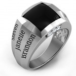 Personalised Engravable Statement 6Stone Men's Ring - Handcrafted By Name My Rings™