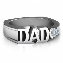 Personalised Greatest Dad Birthstone Men's Ring with Peridot  Stone - Handcrafted By Name My Rings™