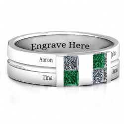 Personalised Leonidas Grooved Men's Ring - Handcrafted By Name My Rings™