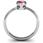 Personalised Pear with Raised Bezel Set Ring - Handcrafted By Name My Rings™