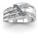 Personalised Shimmering TripleMarquise Ring - Handcrafted By Name My Rings™