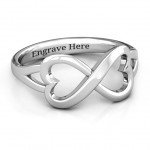 Personalised Simple Double Heart Infinity Ring - Handcrafted By Name My Rings™