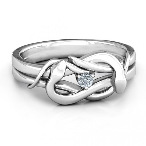 Personalised Snake Lover's Knot Ring - Handcrafted By Name My Rings™