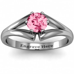 Personalised Solitaire Split Shank Ring - Handcrafted By Name My Rings™
