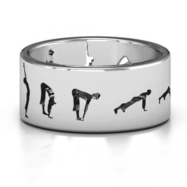Personalised Sun Salutation Pose Ring - Handcrafted By Name My Rings™