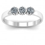 Personalised Trinity Ring with Cubic Zirconias Stones - Handcrafted By Name My Rings™