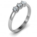 Personalised Trinity Ring with Cubic Zirconias Stones - Handcrafted By Name My Rings™