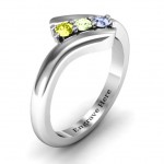 Personalised Three Stone Classic Bypass Ring - Handcrafted By Name My Rings™