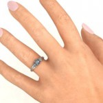Personalised Three Stone Oval Centre Ring - Handcrafted By Name My Rings™