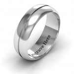 Personalised Titus Grooved Men's Ring - Handcrafted By Name My Rings™