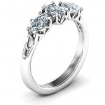 Personalised Triple Oval Stone Engagement Ring - Handcrafted By Name My Rings™