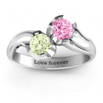 Personalised Two Stone Sparkle Ring - Handcrafted By Name My Rings™