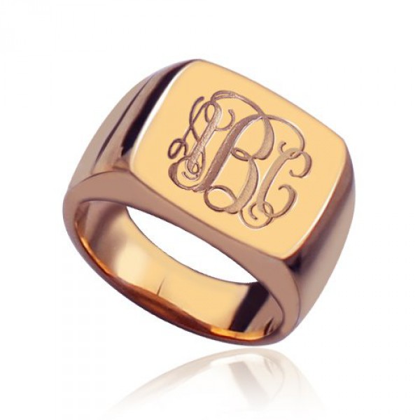Personalised Square Script Monogram Initial Ring - Handcrafted By Name My Rings™