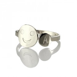 Personalised Smile Ring with Initial - Handcrafted By Name My Rings™