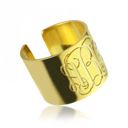 Personalised Script Monogram Cuff Ring Gifts - Handcrafted By Name My Rings™