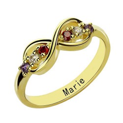 Personalised Infinity Promise Rings with Birthstone - Handcrafted By Name My Rings™