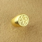 Personalised Customised Signet Ring with Block Monogram - Handcrafted By Name My Rings™