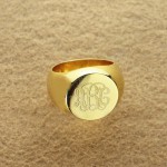 Personalised Engraved Circle Monogram Signet Ring - Handcrafted By Name My Rings™