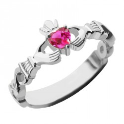 Personalised Ladies Claddagh Rings With Birthstone Name - Handcrafted By Name My Rings™