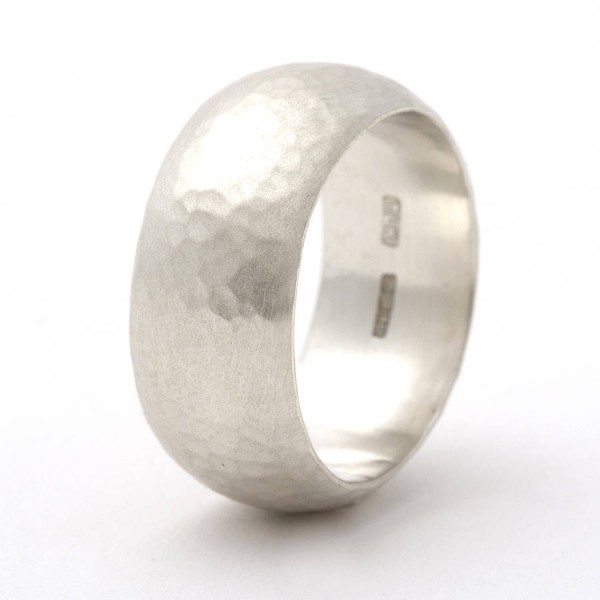 Personalised Chunky Rounded Hammered Ring - Handcrafted By Name My Rings™