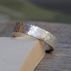 Personalised Textured Wedding Band In - Handcrafted By Name My Rings™