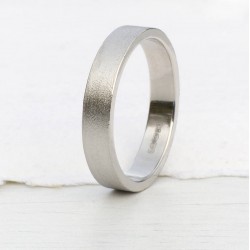 Personalised Wedding Ring With Spun Silk Finish - Handcrafted By Name My Rings™