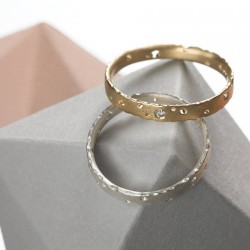 Personalised Precious Ring Set With Diamonds - Handcrafted By Name My Rings™