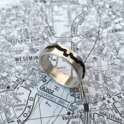 Personalised River Thames Cutout Ring - Handcrafted By Name My Rings™